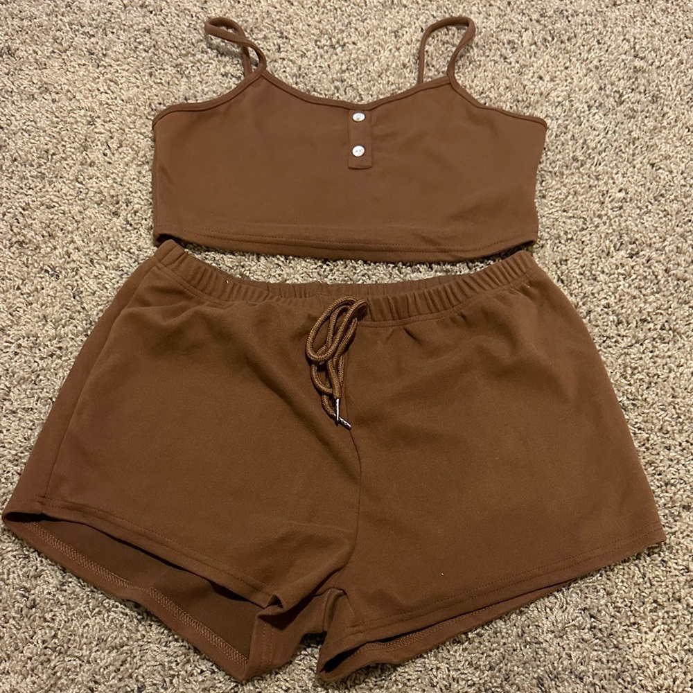 Cozy Two-Piece Brown Lounge Set